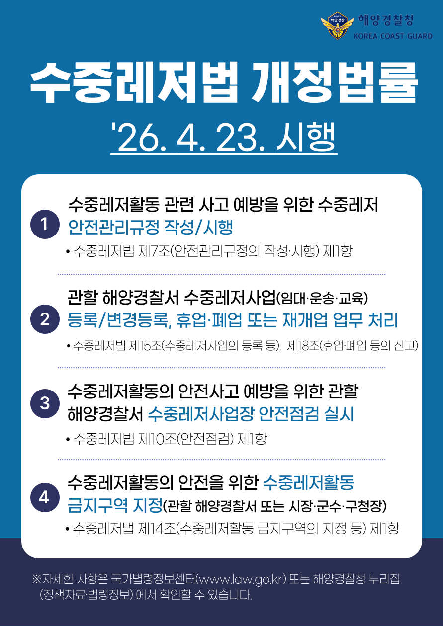 수중레저법 안내
