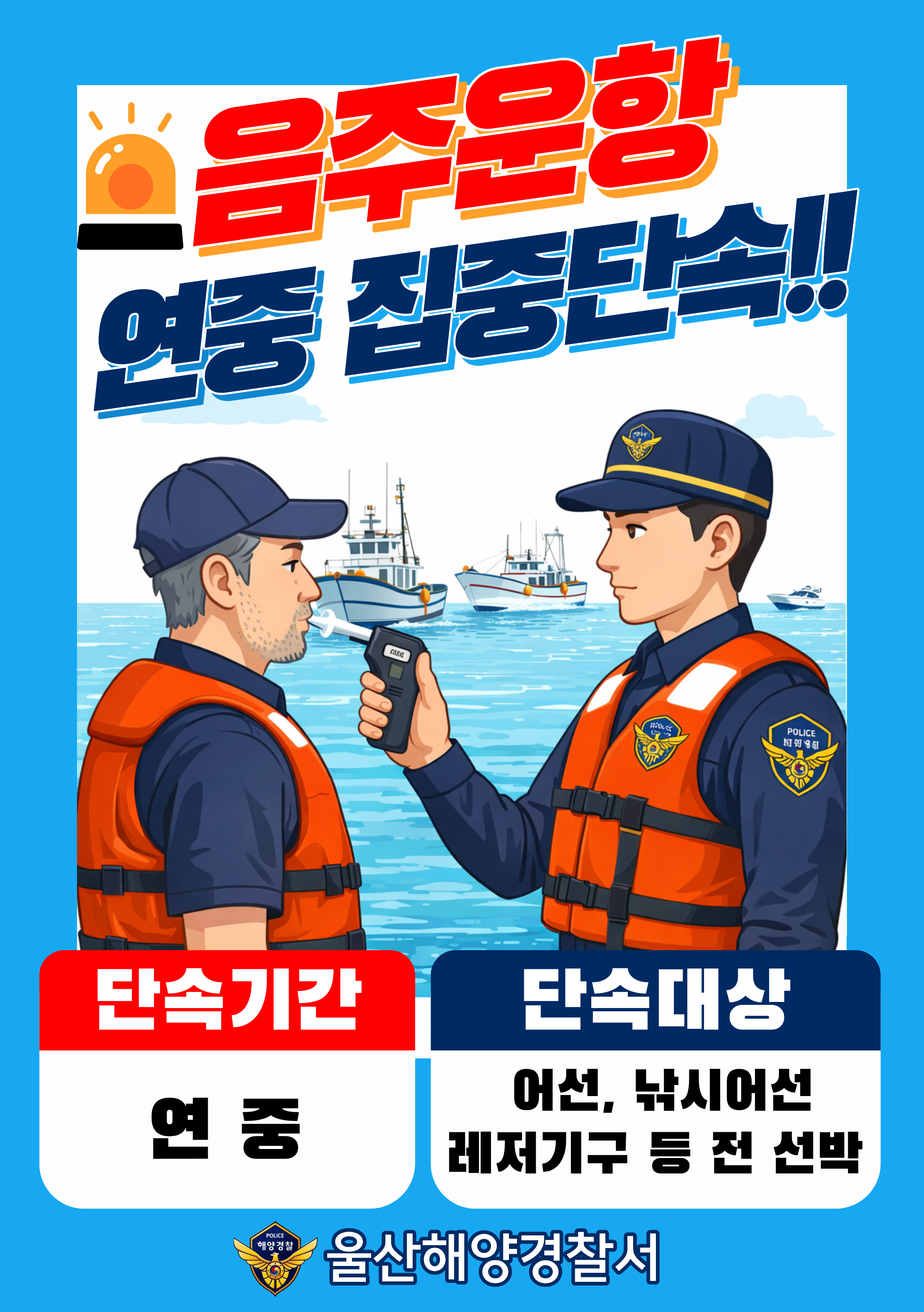 음주운항 연중 집중단속 포스터